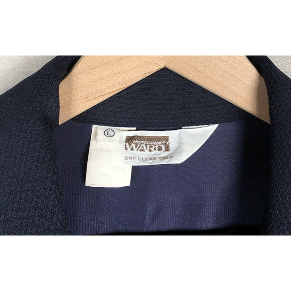 VTG MONTGOMERY WARD Jacket Sz L (42") Blue Pointy Collar USA 70s Pockets Button - Picture 5 of 16